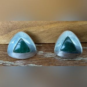 Authentic Turquoise and 925 Sterling Pierced Post Earrings